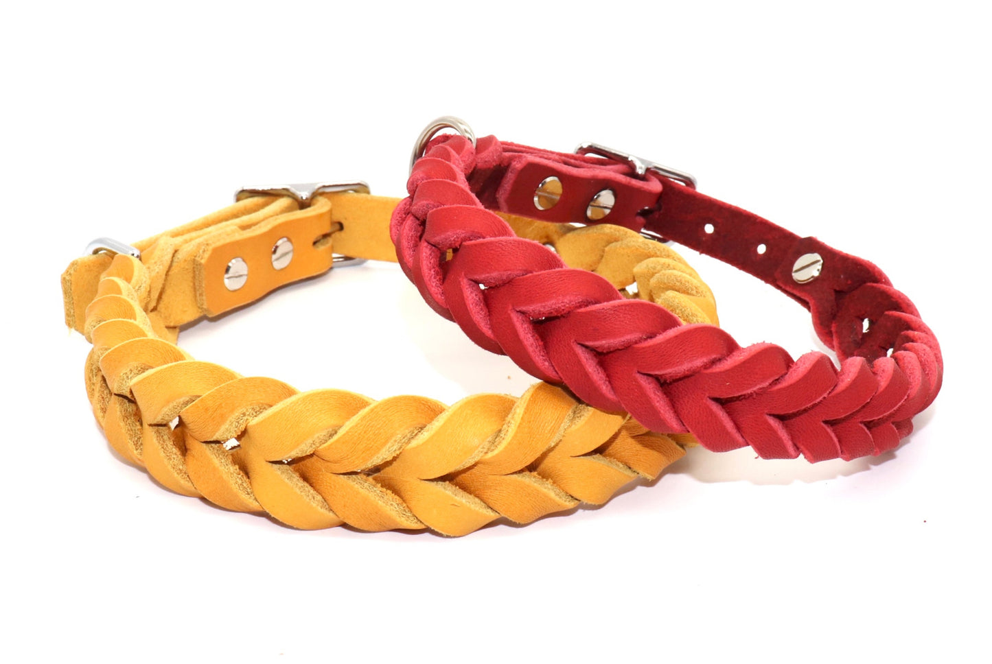 Fettlederhalsband geflochten