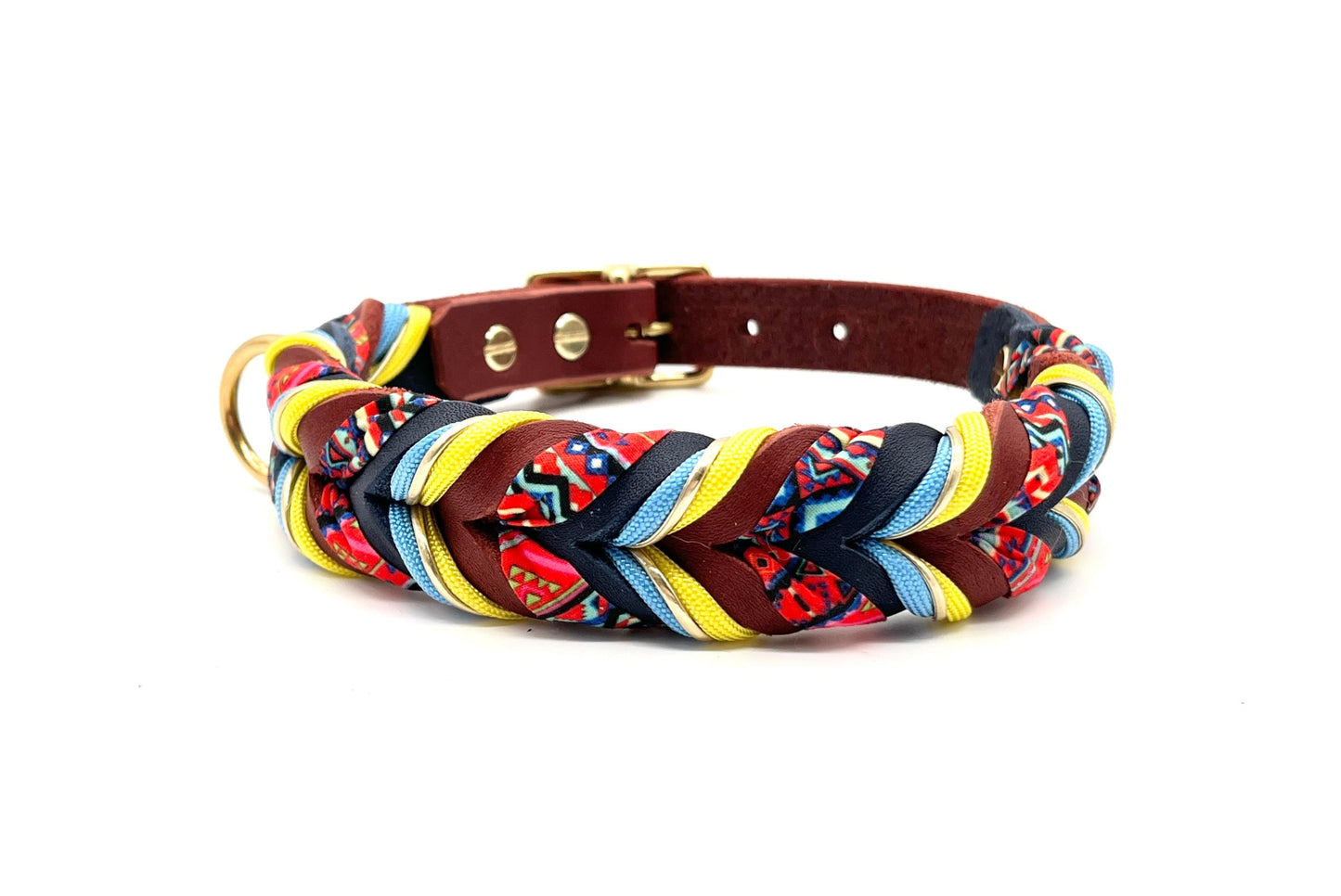 Hundehalsband Leder geflochten
