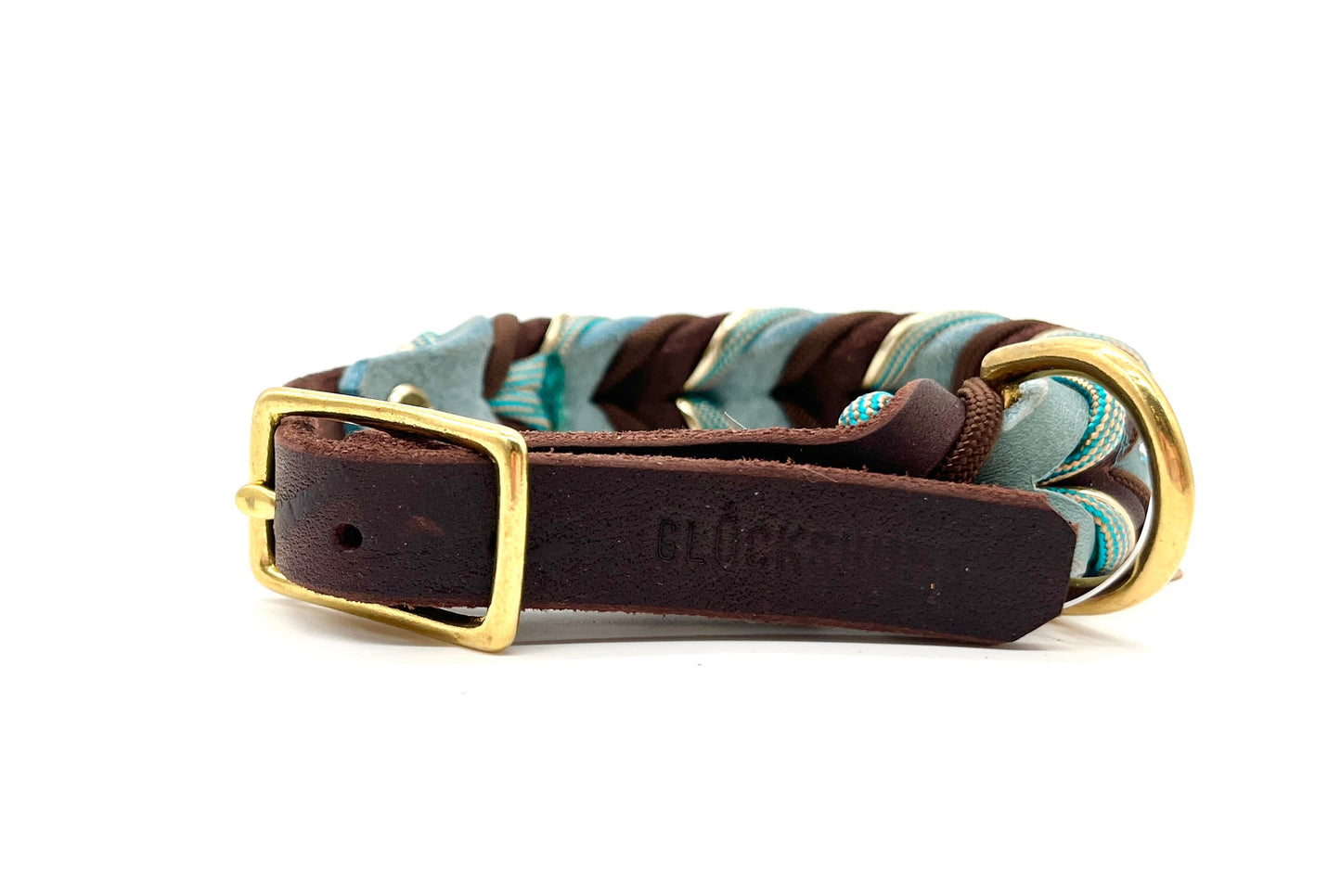 Hundehalsband Fettleder geflochten mit Paracord
