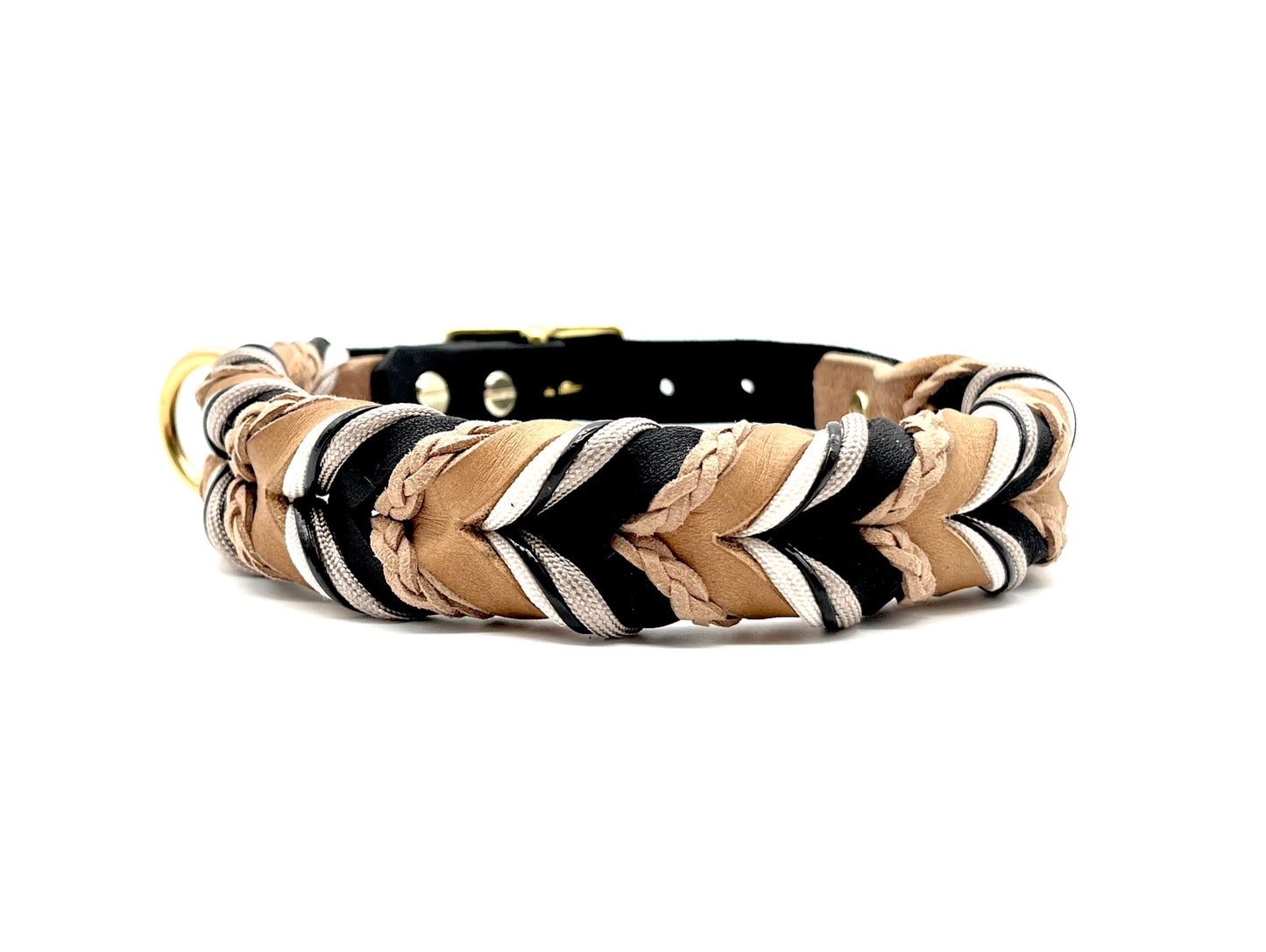 edles Hundehalsband aus Fettleder Braun Schwarz