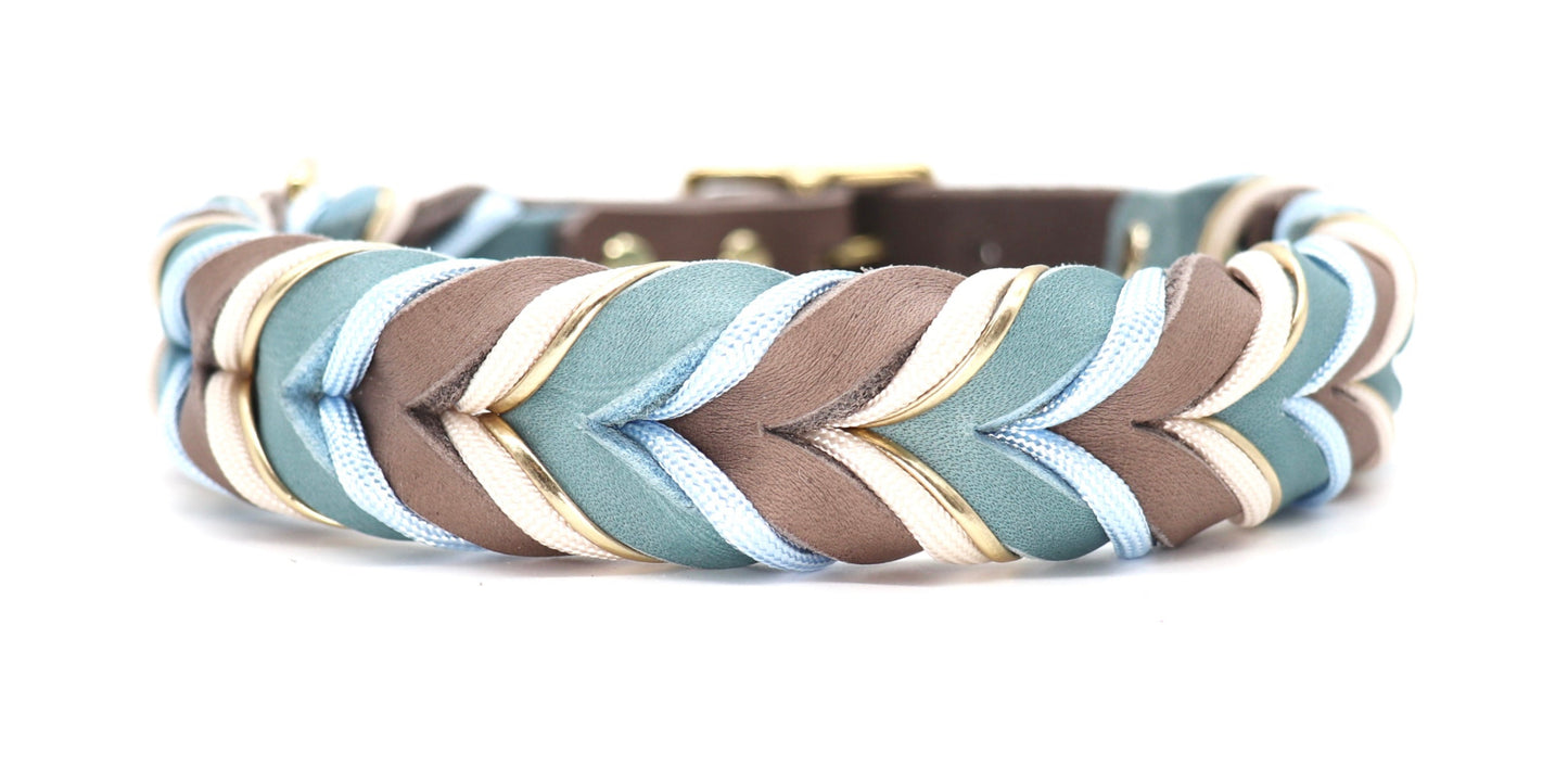 Lederhalsband Taupe