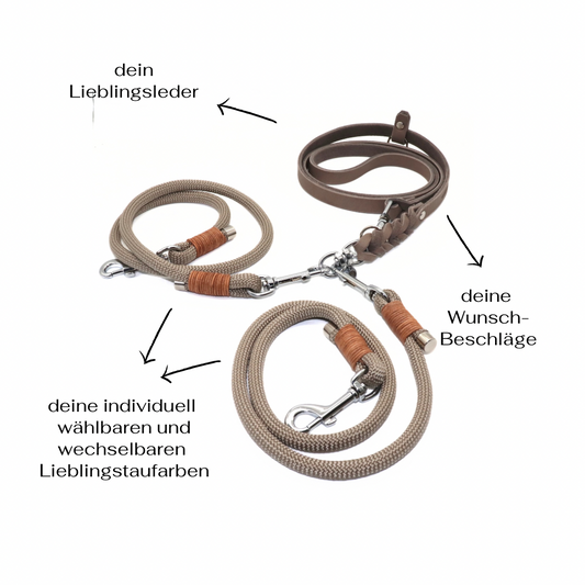 Koppelleine | Set mit Crossbodyschlaufe