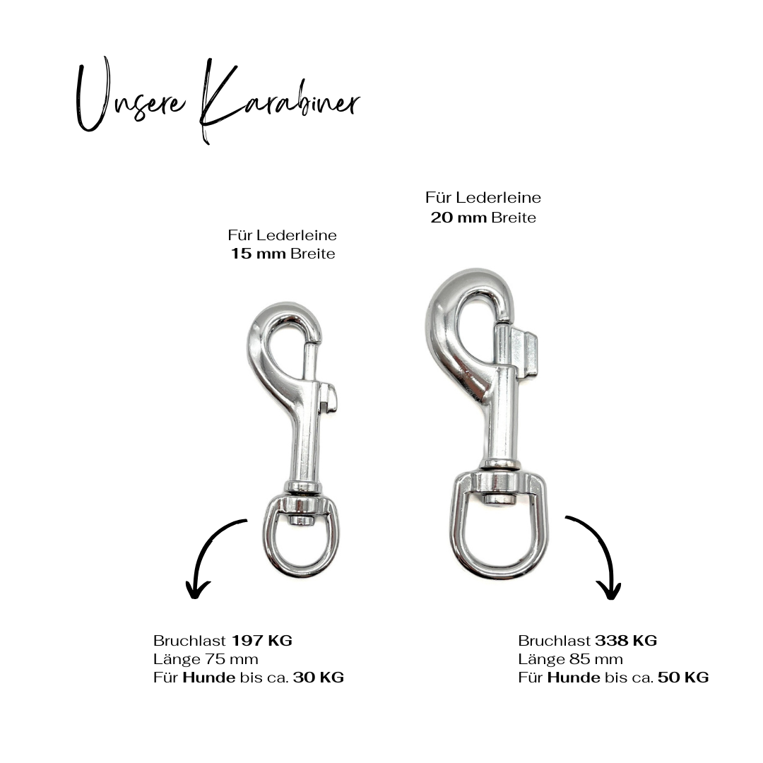 Karabiner Silber Lederleinen