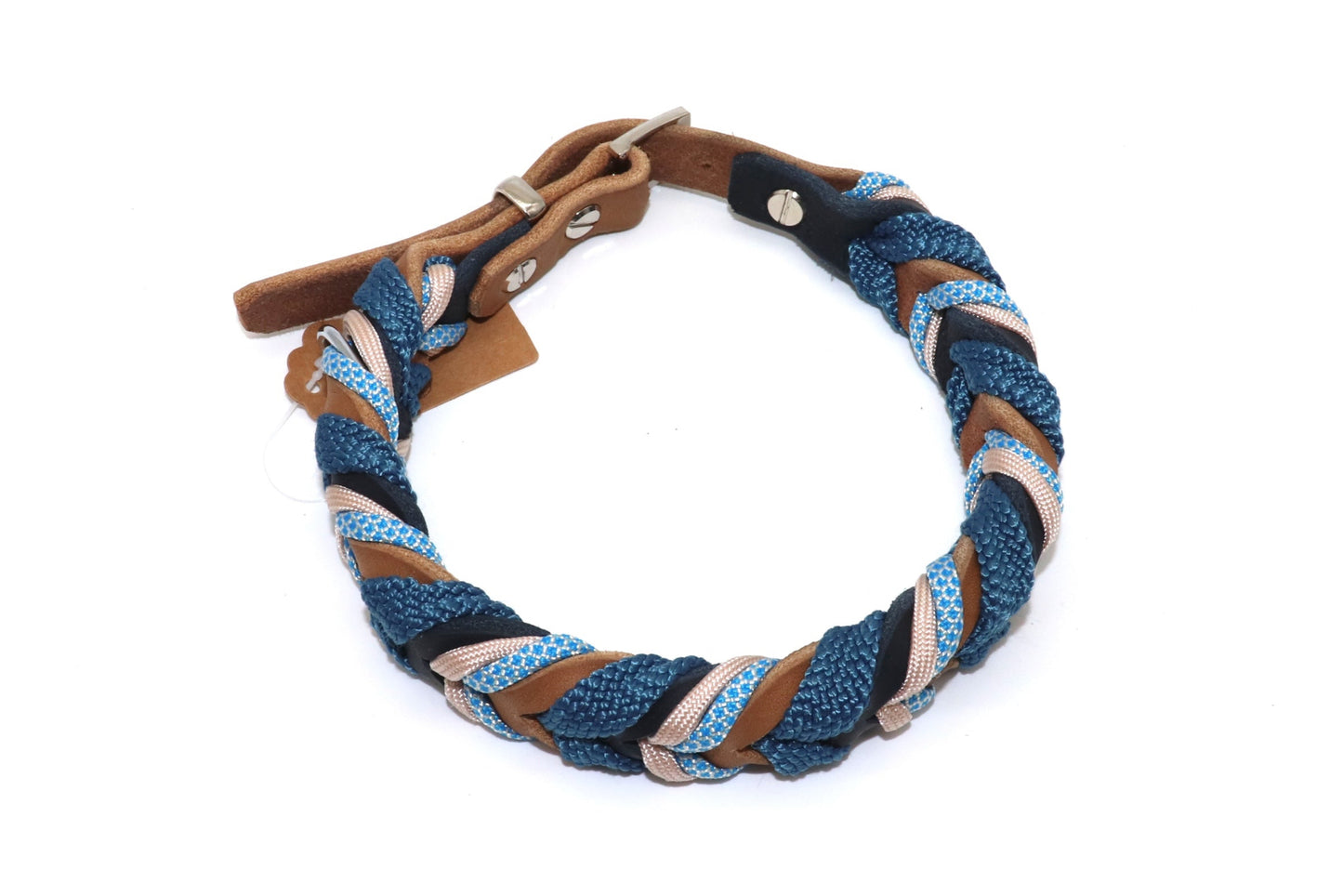 Fettlederhalsnand geflochten mit Tau und Paracord verstellbar