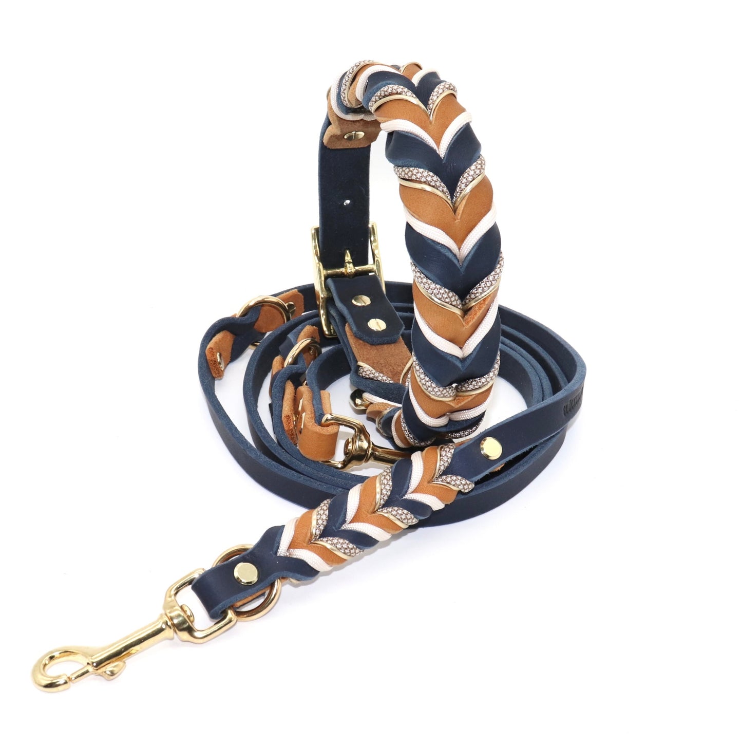 Hundehalsband und Leine Leder