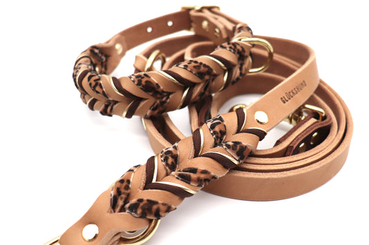 Fettlederhalsband ud Leinenset Leo