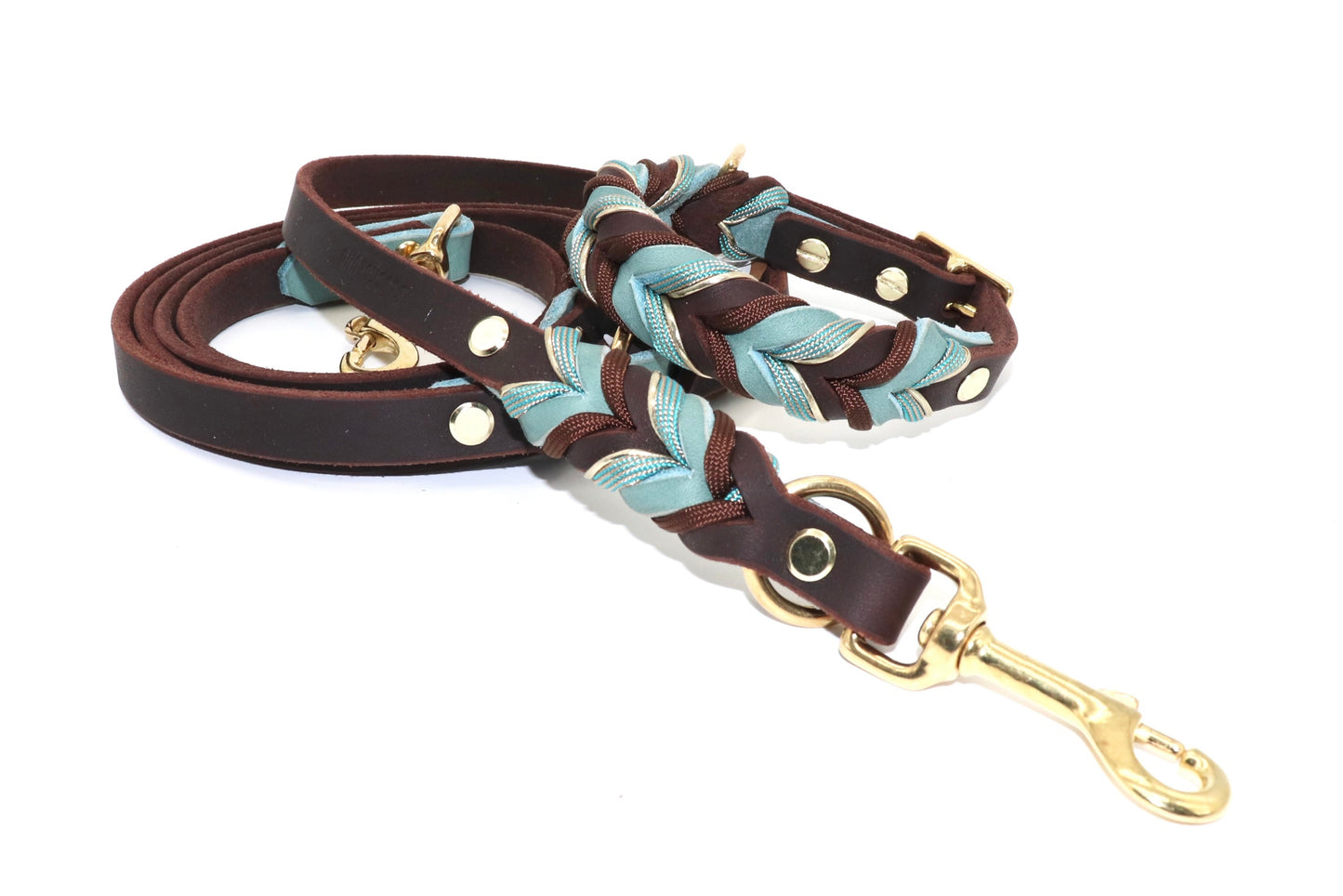 Fettlederhalsband Milo Braun Blau