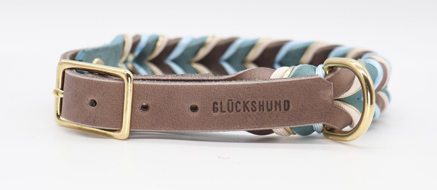 Fettlederhalsband Taupe