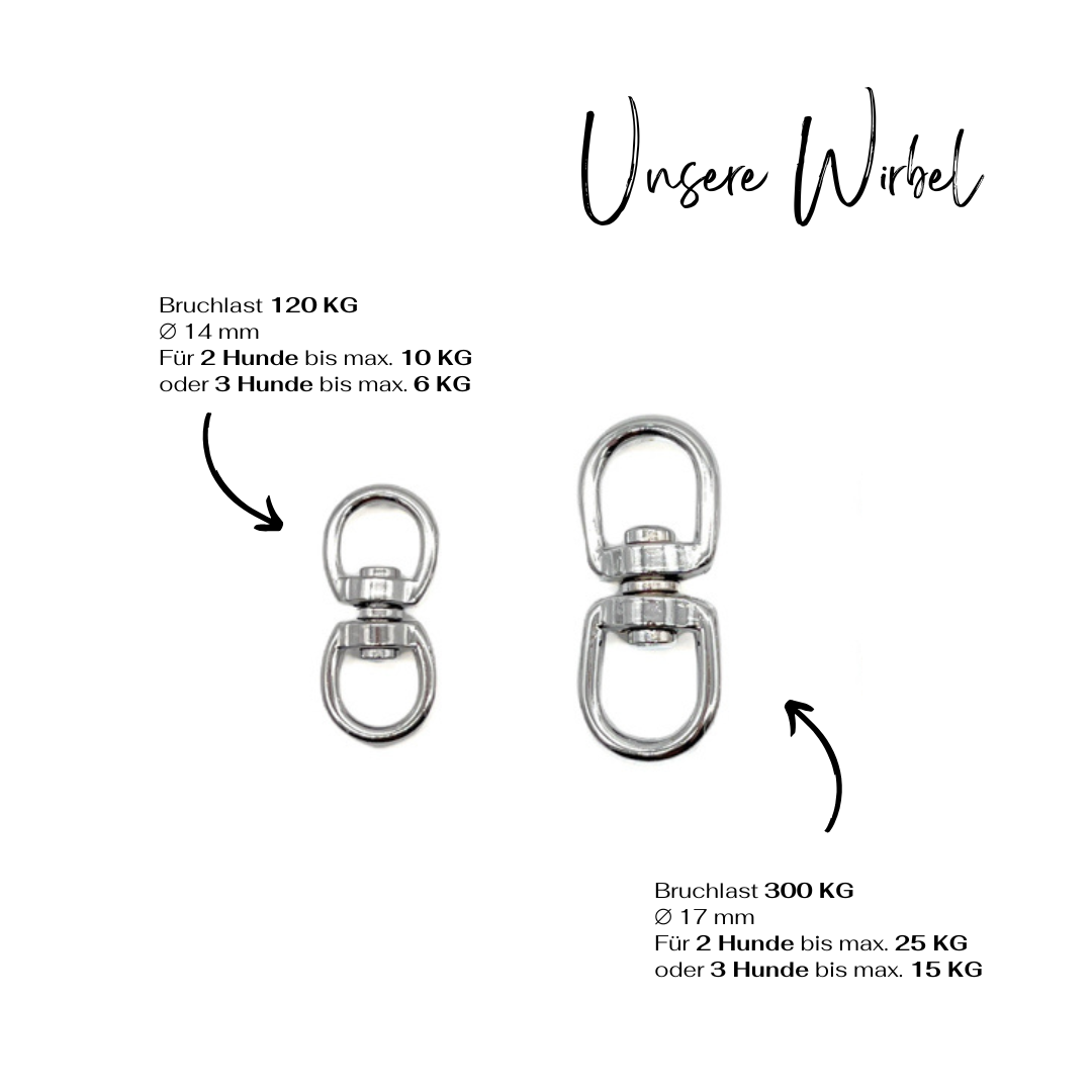 Wirbel Silber Mehrhundeleine