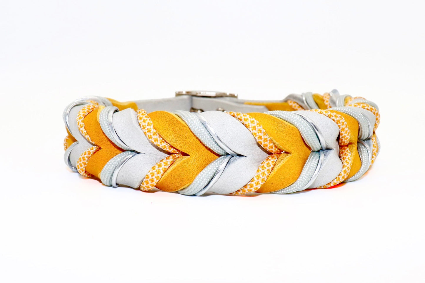 Hundehalsband Fettleder grau curry
