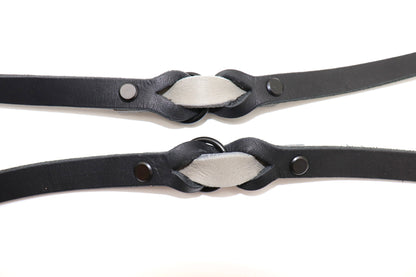 Details Lederleine SHADOW grau-schwarz