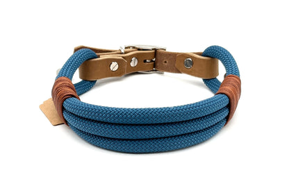breites Tauhalsband Blau Petrolblau