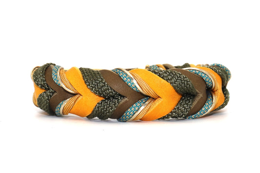 Fettlederhalsband grün gelb