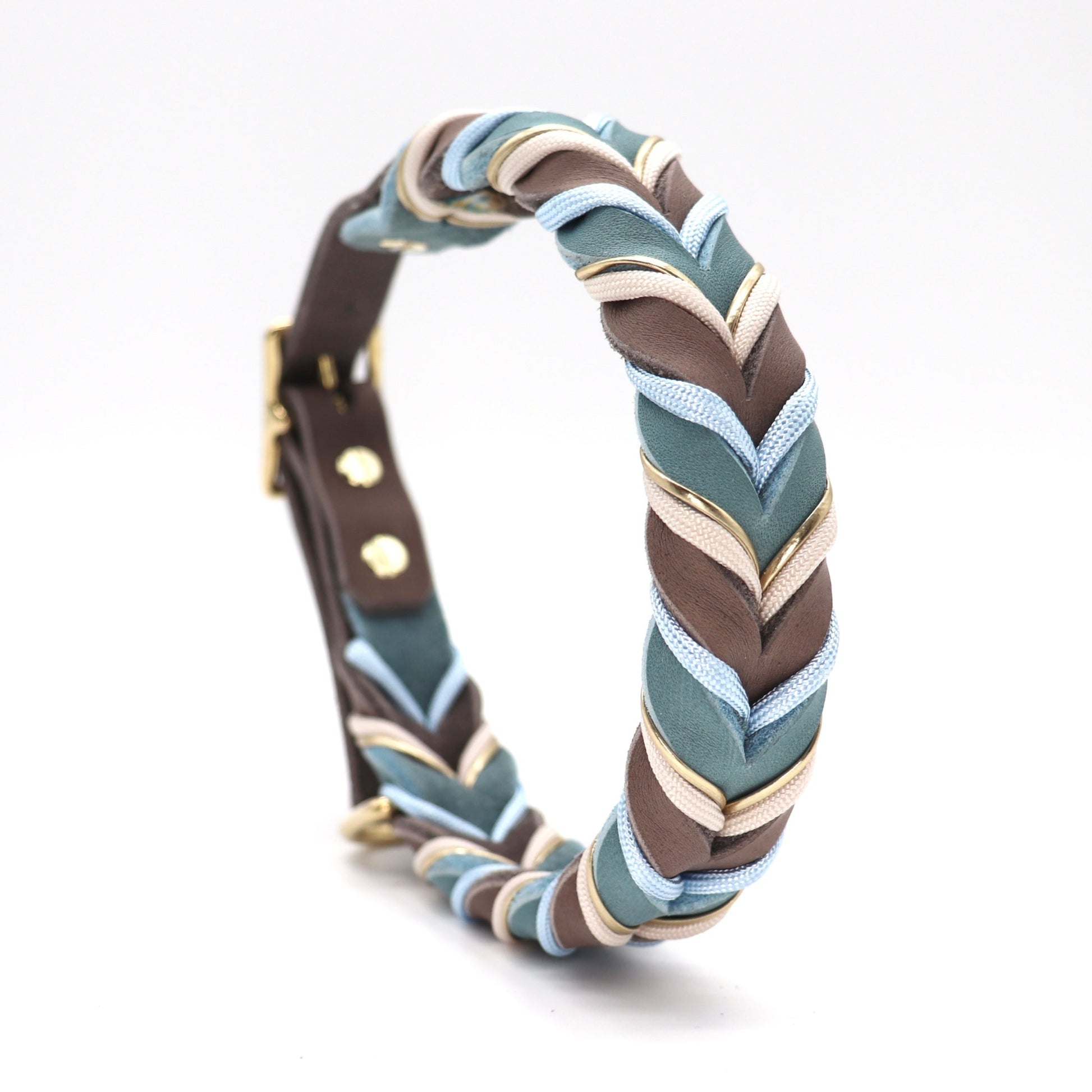 Fettlederhalsband Taupe