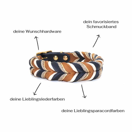 Hundehalsband Leder Konfigurator GLÜCKSHUND