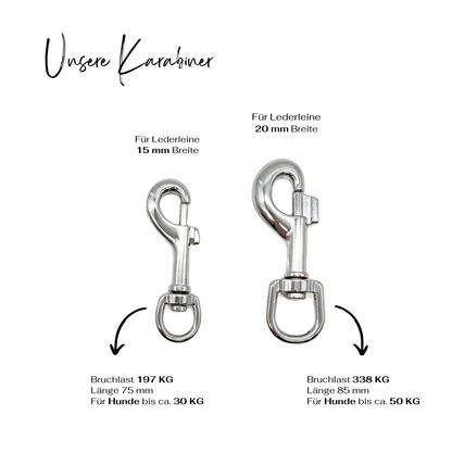 Karabiner Silber Lederleinen