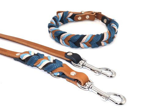 Fettlederhalsband geflochten mit Tau und Paracord