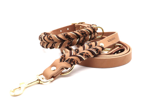 Lederhalsband mit Leo-Details