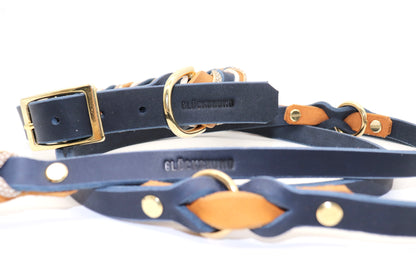 Lederleiene Set Cognac Blau