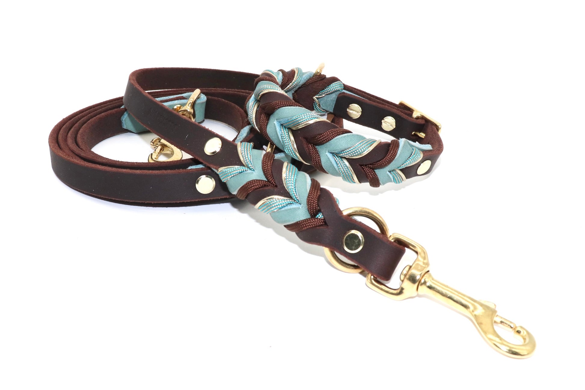 Fettlederhalsband Milo Braun Blau