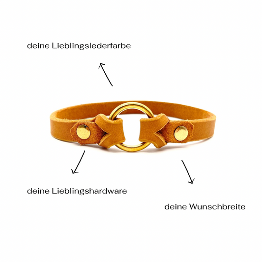 Markenhalsband Hunde Leder GLÜCKSBAND
