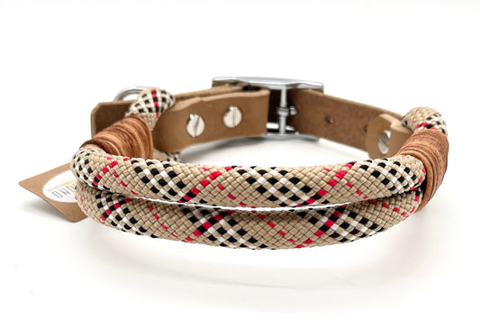 Hundehalsband Sofortkauf Tauwerk Tartan Beige