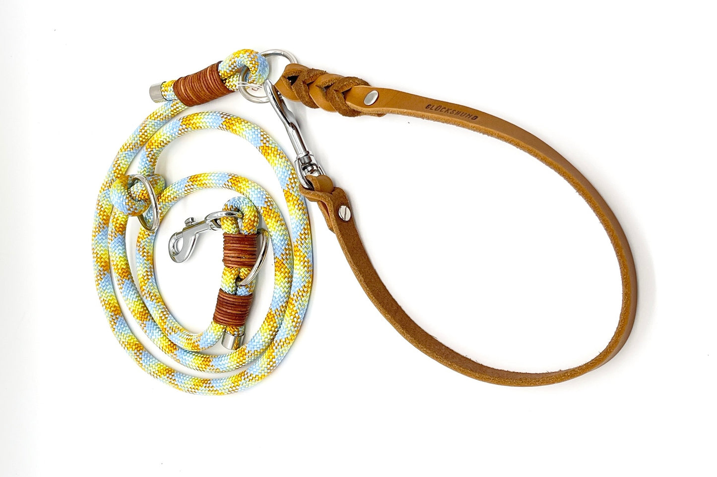 Tauleine blau gelb Hundeleine PPM Seil Hundeleineseil