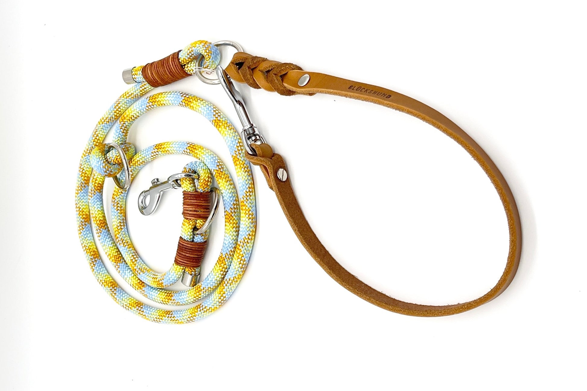 Tauleine blau gelb Hundeleine PPM Seil Hundeleineseil