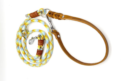 Tauleine blau gelb Hundeleine PPM Seil Hundeleineseil