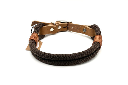 Tauhalsband für Hunde mit Leder Braun