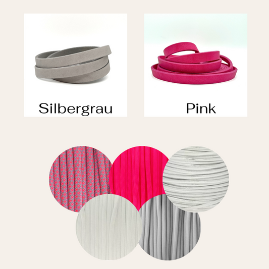 Hundehalsband Leder Pink Grau