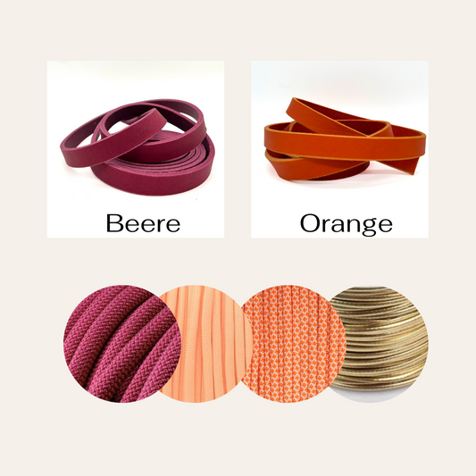 Fettlederhalsband Rot Orange