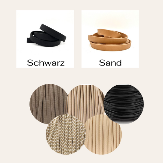 Fettlederhalsband Schwarz & Sand