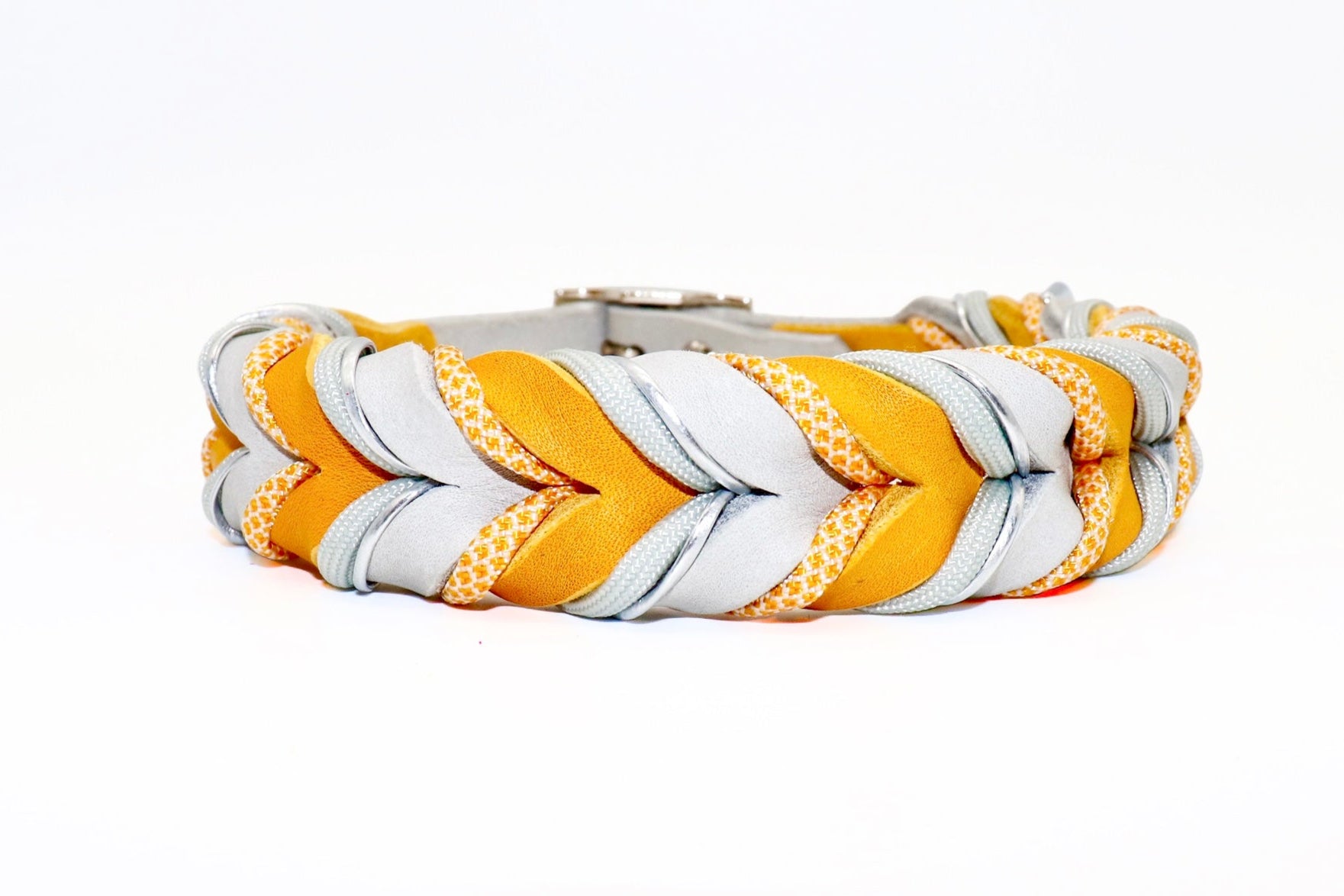 Hundehalsband Fettleder grau curry