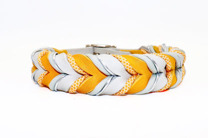 Hundehalsband Fettleder grau curry